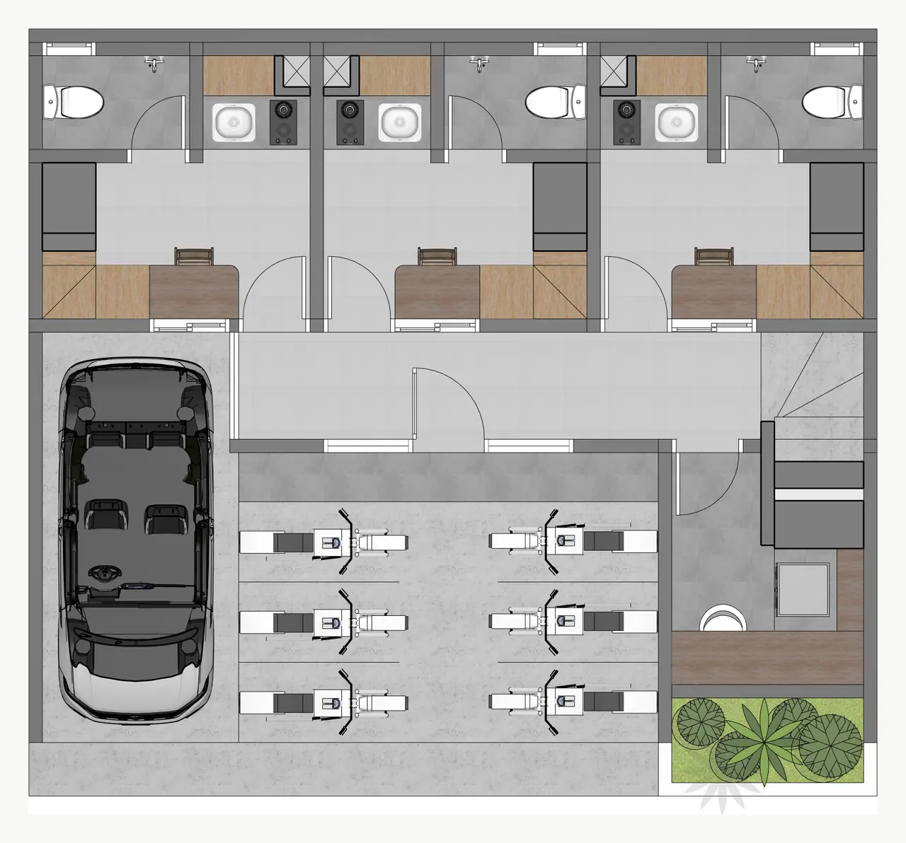 Denah pendukung Tipe Mezzanine MetroPoint di Jl. Sigura-Gura